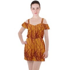 Lightning Internal Blood Vessel Ruffle Cut Out Chiffon Playsuit