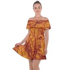 Lightning Internal Blood Vessel Off Shoulder Velour Dress