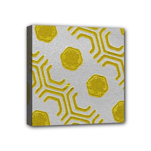 Abstract Background Hexagons Mini Canvas 4  X 4  (stretched) by Pakrebo