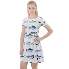 Ml 6-6 Fish Cap Sleeve Velour Dress 