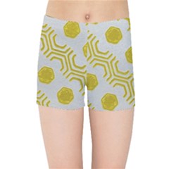 Abstract Background Hexagons Kids  Sports Shorts by Pakrebo