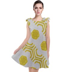 Abstract Background Hexagons Tie Up Tunic Dress