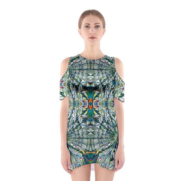 Pattern Design Pattern Geometry Shoulder Cutout One Piece Dress