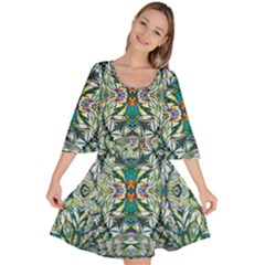 Pattern Design Pattern Geometry Velour Kimono Dress