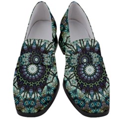 Pattern Abstract Background Art Women s Chunky Heel Loafers