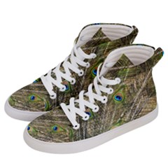 Green Peacock Feathers Color Plumage Women s Hi-top Skate Sneakers by Pakrebo