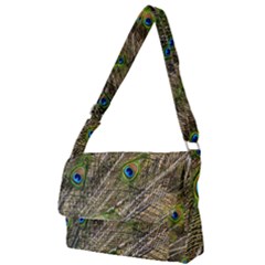 Green Peacock Feathers Color Plumage Full Print Messenger Bag by Pakrebo