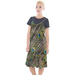 Green Peacock Feathers Color Plumage Camis Fishtail Dress