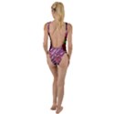 Red Peacock Feathers Color Plumage High Leg Strappy Swimsuit View2