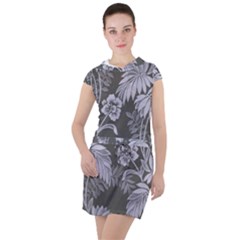 Curtain Ornament Flowers Leaf Drawstring Hooded Dress