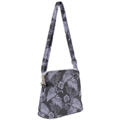 Curtain Ornament Flowers Leaf Zipper Messenger Bag