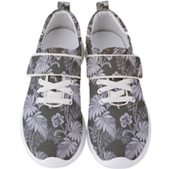 Curtain Ornament Flowers Leaf Men s Velcro Strap Shoes