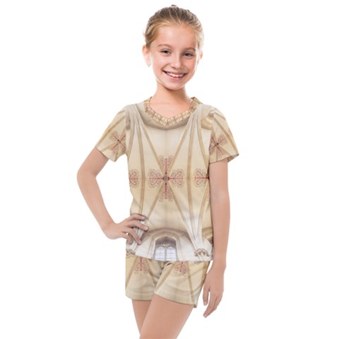 Wells Cathedral Wells Cathedral Kids  Mesh Tee And Shorts Set by Pakrebo