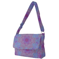 Violet Mandala Floral Pattern Full Print Messenger Bag by WensdaiAmbrose