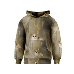 Cute Little Chihuahua With Hearts On The Moon Kids  Pullover Hoodie