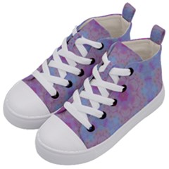 Violet Mandala Floral Pattern Kids  Mid-top Canvas Sneakers by WensdaiAmbrose