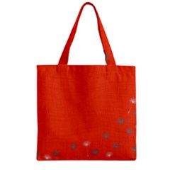 Dandelion Wishes - Red Zipper Grocery Tote Bag by WensdaiAmbrose