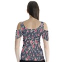 Polka Dotted Rosebuds Butterfly Sleeve Cutout Tee  View2