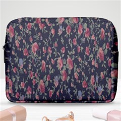 Polka Dotted Rosebuds Make Up Pouch (large) by retrotoomoderndesigns