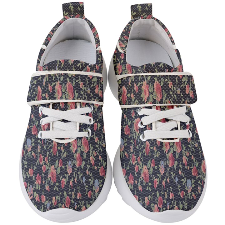 Polka Dotted Rosebuds Kids  Velcro Strap Shoes