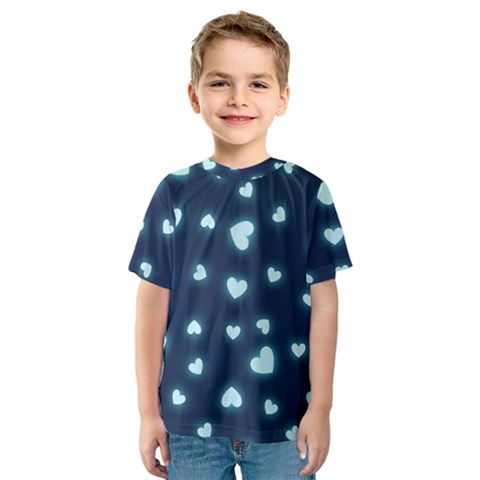 Light Blue Hearts Kids  Sport Mesh Tee by WensdaiAmbrose