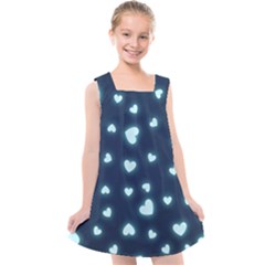 Light Blue Hearts Kids  Cross Back Dress by WensdaiAmbrose