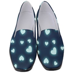 Light Blue Hearts Women s Classic Loafer Heels