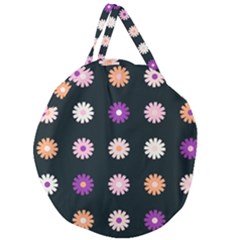 Daisy Deco Giant Round Zipper Tote by WensdaiAmbrose