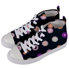 Daisy Deco Women s Mid-top Canvas Sneakers by WensdaiAmbrose