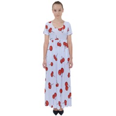 Cherry Picked High Waist Short Sleeve Maxi Dress by WensdaiAmbrose