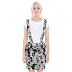 Black & White Floral Braces Suspender Skirt by WensdaiAmbrose