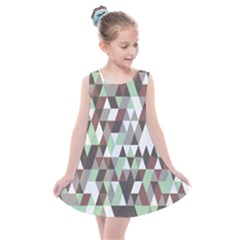 Coco Mint Triangles Kids  Summer Dress by WensdaiAmbrose