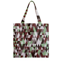 Coco Mint Triangles Zipper Grocery Tote Bag by WensdaiAmbrose