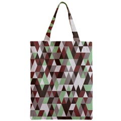 Coco Mint Triangles Zipper Classic Tote Bag by WensdaiAmbrose