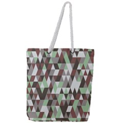 Coco Mint Triangles Full Print Rope Handle Tote (large) by WensdaiAmbrose