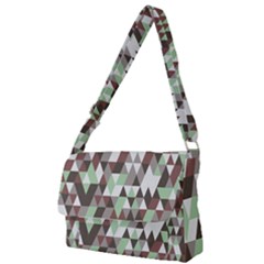 Coco Mint Triangles Full Print Messenger Bag by WensdaiAmbrose