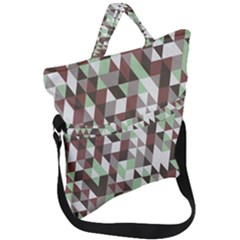 Coco Mint Triangles Fold Over Handle Tote Bag by WensdaiAmbrose