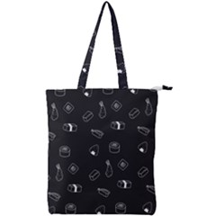 Sushi Pattern - Greyscale Double Zip Up Tote Bag