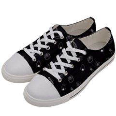 Sushi Pattern - Greyscale Women s Low Top Canvas Sneakers by WensdaiAmbrose