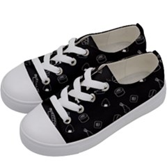 Sushi Pattern - Greyscale Kids  Low Top Canvas Sneakers by WensdaiAmbrose