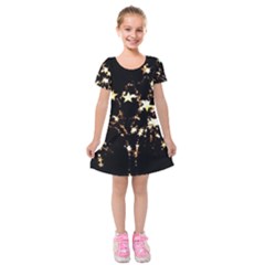 Shooting Stars Kids  Short Sleeve Velvet Dress by WensdaiAmbrose