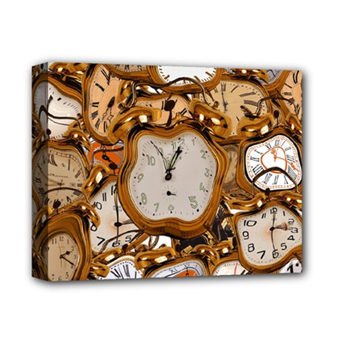 Time Clock Watches Deluxe Canvas 14  X 11  (stretched) by Mariart