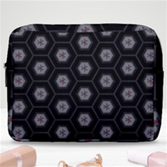 Geometric Pattern - Black Make Up Pouch (large) by WensdaiAmbrose