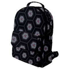 Geometric Pattern - Black Flap Pocket Backpack (small) by WensdaiAmbrose