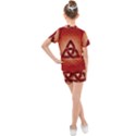 The Celtic Knot In Red Colors Kids  Mesh Tee and Shorts Set View2