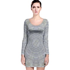 Lace Flower Planet And Decorative Star Long Sleeve Velvet Bodycon Dress by pepitasart