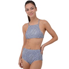 Lace Flower Planet And Decorative Star High Waist Tankini Set by pepitasart