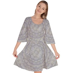 Lace Flower Planet And Decorative Star Velour Kimono Dress