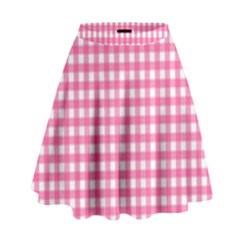 Pink Gingham High Waist Skirt by retrotoomoderndesigns