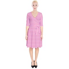 Pink Gingham Wrap Up Cocktail Dress by retrotoomoderndesigns